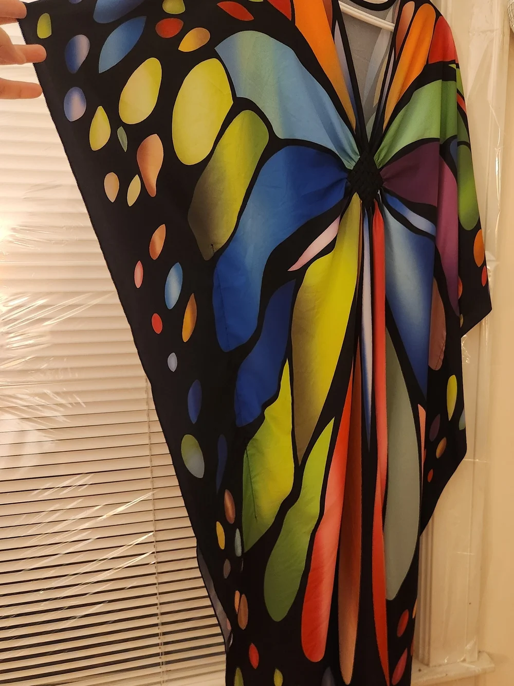 Colorful Butterfly Caftan Maxi Swim Cover Up One Size M–2XL